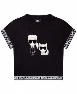 Camiseta Niña KARL LAGERFELD Negra Elástico