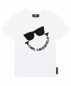 Camiseta Niño KARL LAGERFELD Blanca Smile
