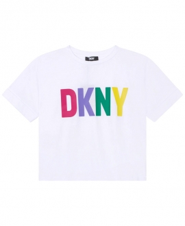Camiseta Niña DKNY Blanca Logo Color