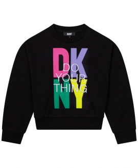 Sudadera Niña DKNY Negro Logo Colores