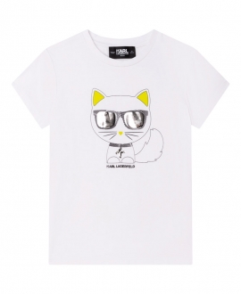 Camiseta Niña KARL LAGERFELD Choupette Blanca