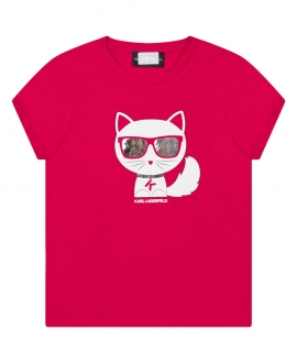 Camiseta Niña KARL LAGERFELD Choupette Rosa