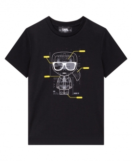 Camiseta Niño KARL LAGERFELD Negra Infografia Karl