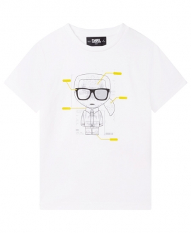 Camiseta Niño KARL LAGERFELD Blanca Infografia Karl