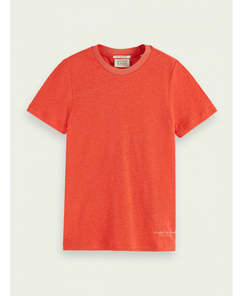 Camiseta Niña SCOTCH AND SODA Mezcla Lino Coral - Ro Infantil