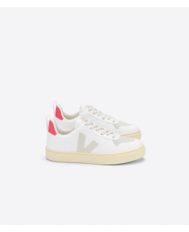 Zapatilla VEJA V-10 Laces CWL White Pierre Rose Fluo