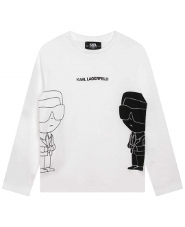 Camiseta Niño KARL LAGERFELD Blanco Manga Larga