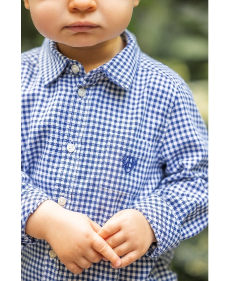 Camisa Bebé Niño TARTINE ET CHOCOLAT Cuadro Azulón