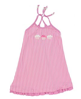 Vestido Lycra Al Agua Patos Rayas Rosa