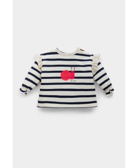 Sudadera BE MORE Bebé Niña Rayas Marino