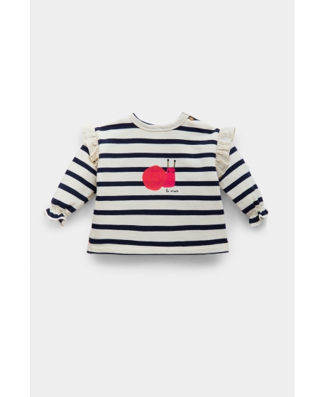 Sudadera BE MORE Bebé Niña Rayas Marino