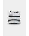 Camiseta BE MORE Bebé Niña Rayas Marino Volante