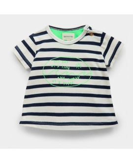 Camiseta Bebé Niño BE MORE Rayas Marino