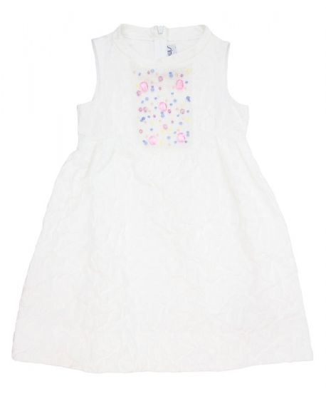 Vestido Simonetta Niña Blanco Detalle Perlas