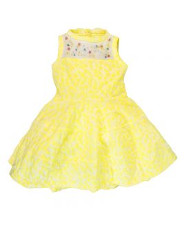 Vestido Simonetta Niña Amarillo Detalle Perlas