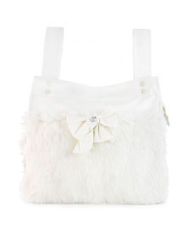 Bolso Bebe Morrosquina Blanco Polar Para Silla