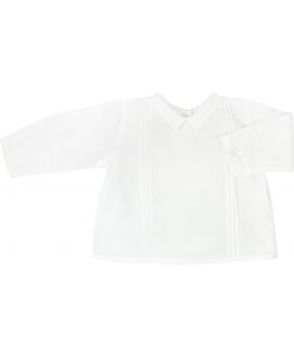 Blusa Bebe Bonnet a Pompon Blanca Cuello Bebe