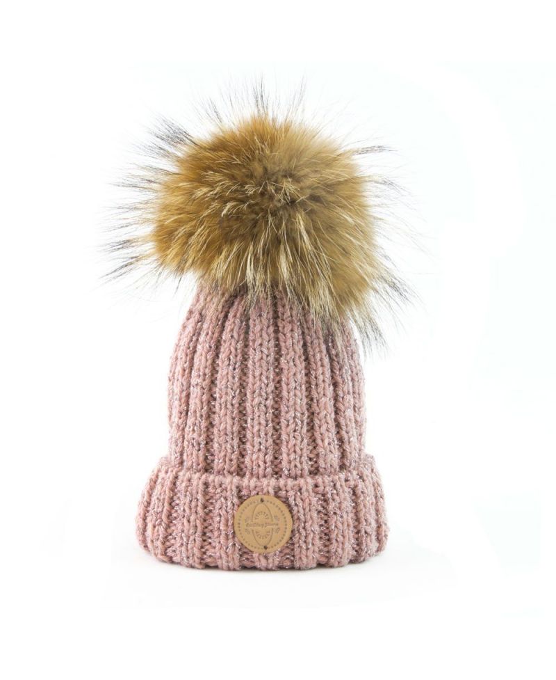 Gorro Ni a Casilda y Jimena Maxipompon Rosa Ro Infantil