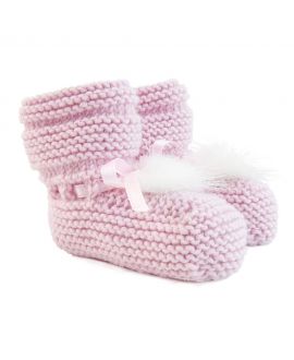 Patucos Bebe Ro Infantil Punto Rosa Pompon