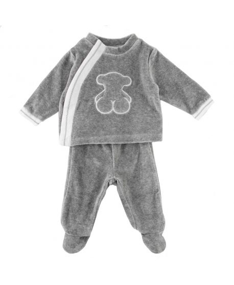 Pijama Bebe Baby Tous Gris Detalles Blancos