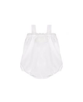 Ranita Bebe Niña Bonnet a Pompon Blanca Puntilla