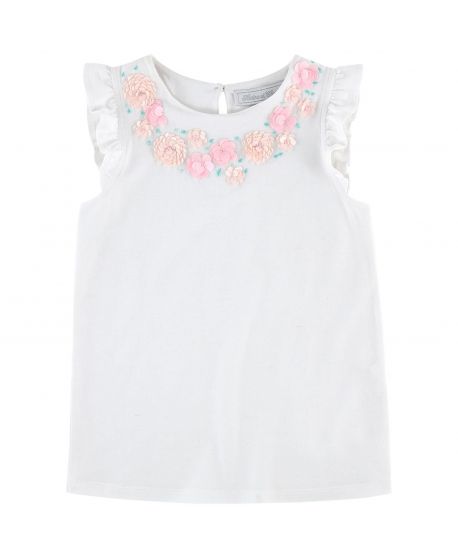 Camiseta Niña Tartine et Chocolat Flores Lentejuelas