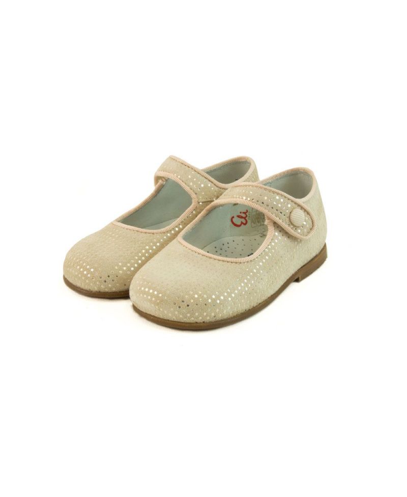 Merceditas Bebe Puntos Beige - Ro Infantil