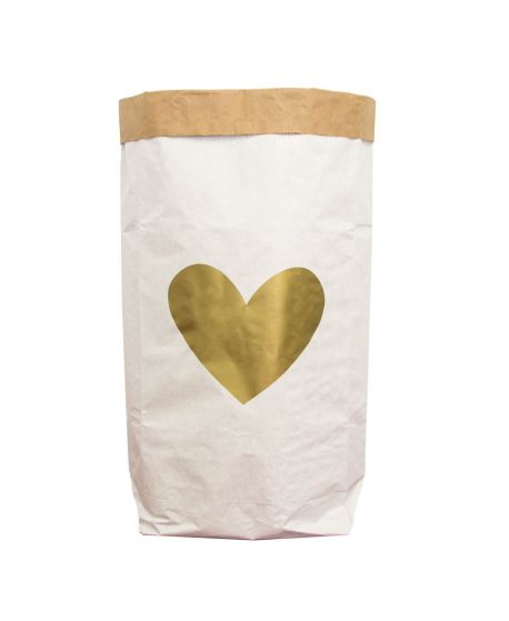 Saco de Papel Be-Nized Corazón Dorado